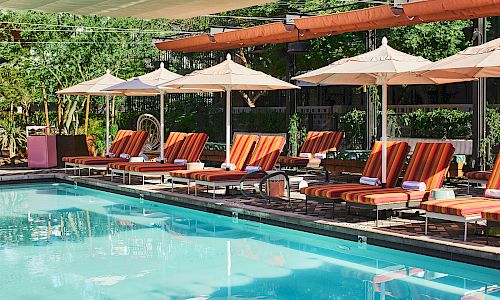 pool area with lounge chairs